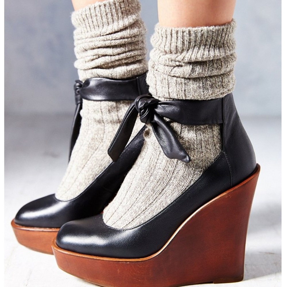 Womens Black Sophie ankle-tie wedge